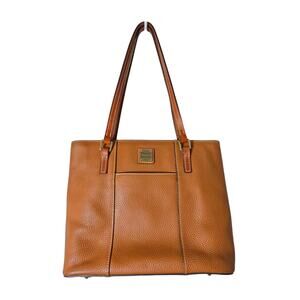 Dooney & Bourke Lexington Caramel Pebble Grain Shoulder Bag 13" Width EUC